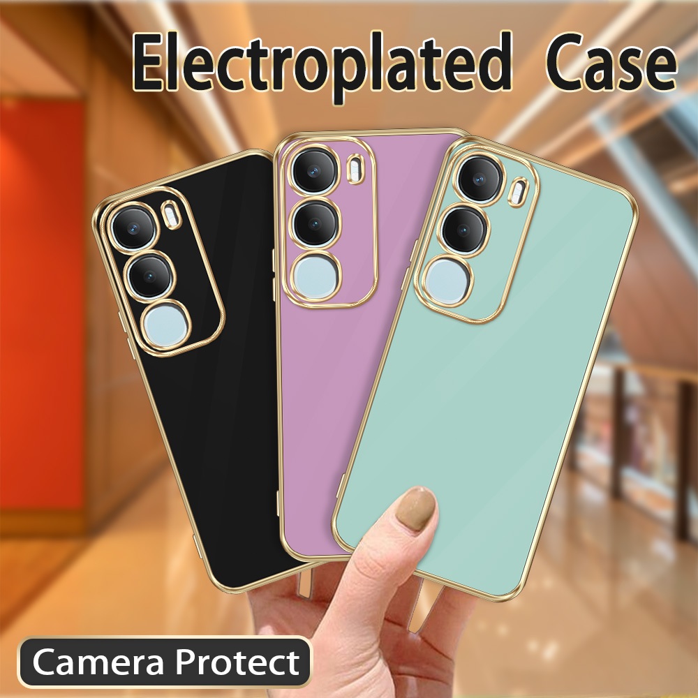 Case HP untuk VIVO Y19s Y19s Pro V2419 Electroplating Premium 2 in 1 + Ceramic Film 9D | Casing Mewa