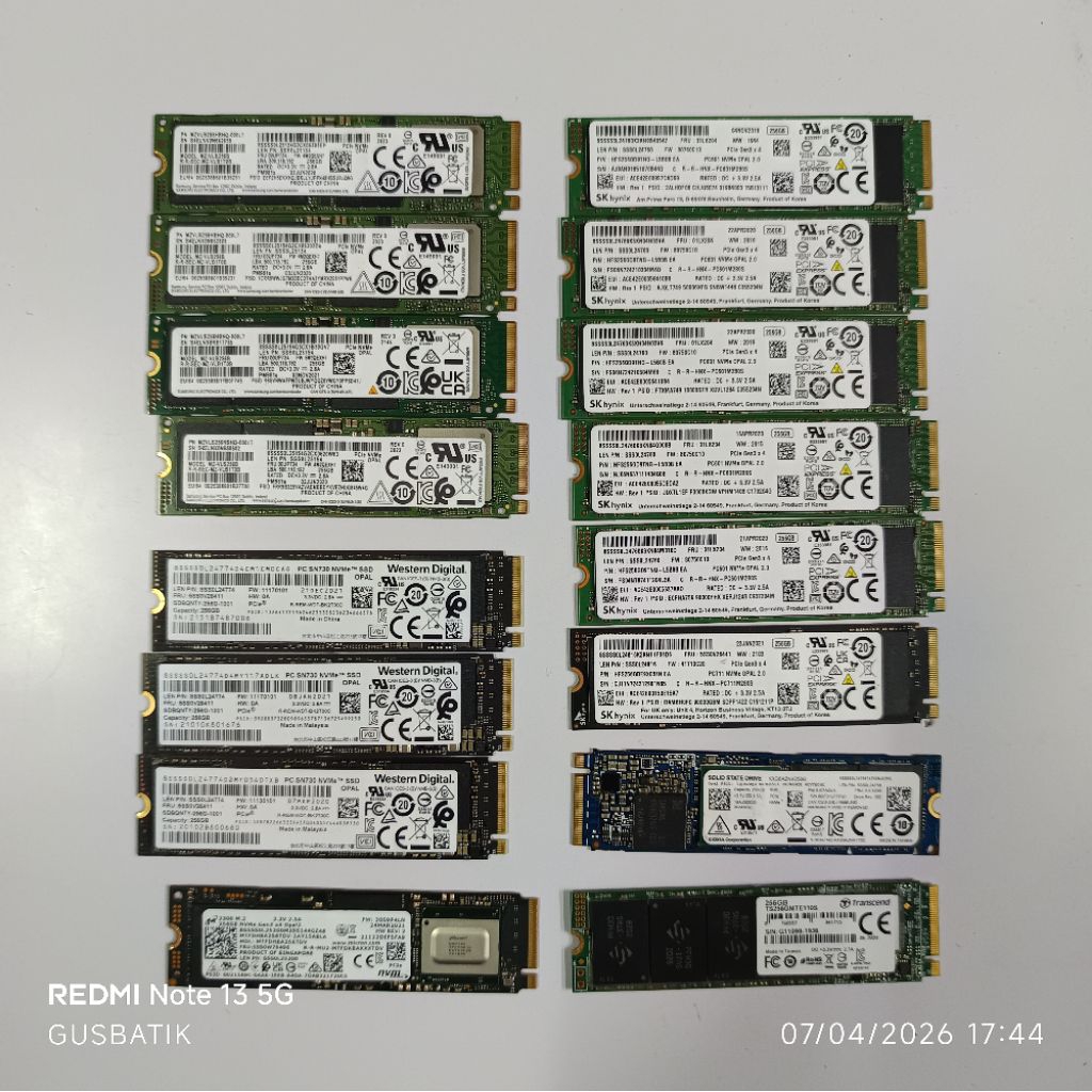 ssd m2 nvme 256gb lenovo intel samsung skhynix toshiba original murah