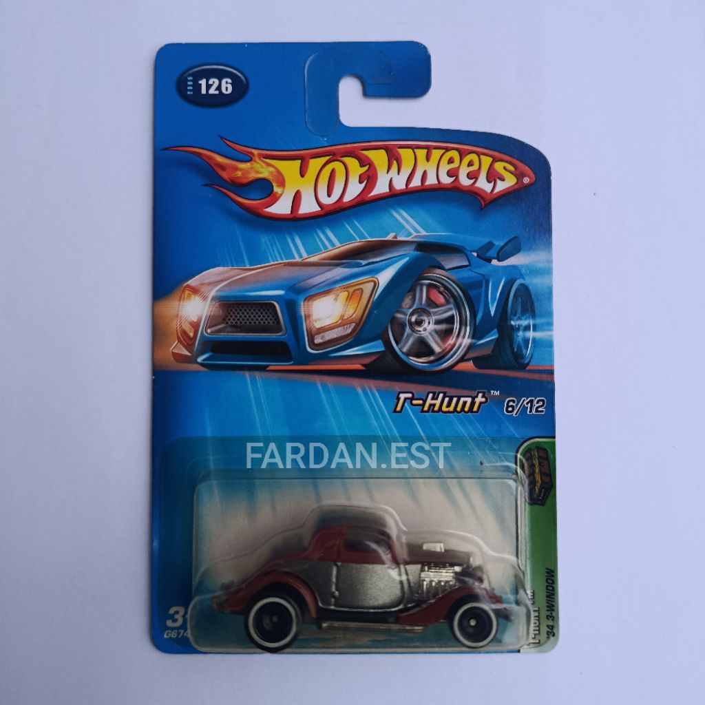HOT WHEELS '34 3 WINDOW SUPER TREASURE HUNT BLUE CARD (FREE PROTECTOR)