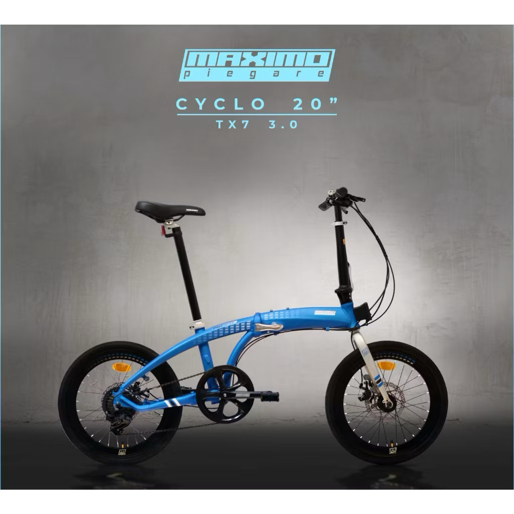 MAXIMO  Sepeda Lipat 20 Inch Folding Bike 7 Speed Cyclo TX7 3.0