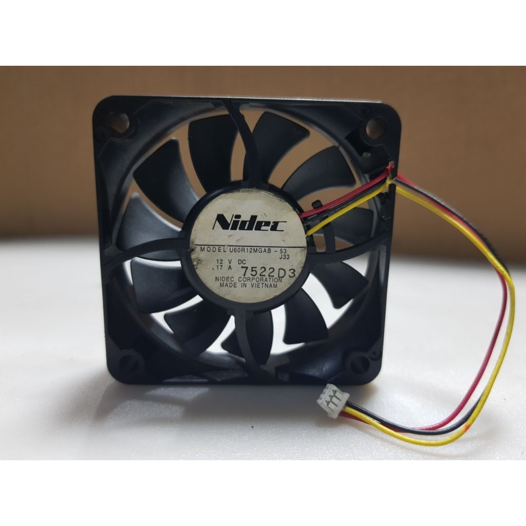 Fan kipas Nidec DC 12V-17A 6X6CM 3pin
