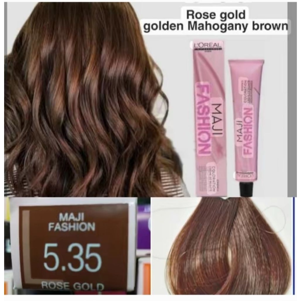 L'oreal Majirel 5.35 light golden mahogany brown/pewarna rambut-Oxidant 6 %