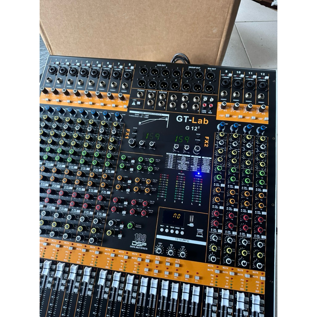 Mixer GT Lab 12 chanel G12  dobel effect gen 2 Terbaru Original Rdw + Compressor Kompressor