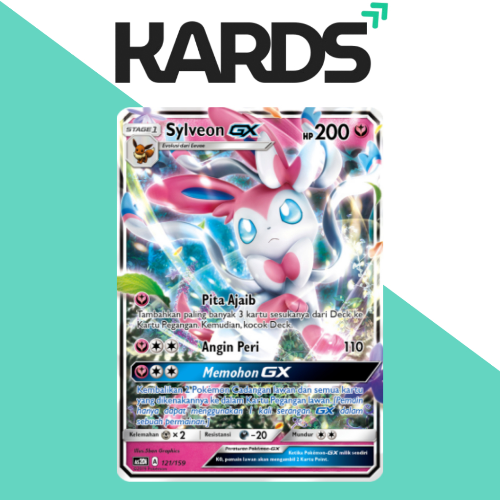 Pokemon TCG Sylveon GX 121/159 Raw Non Holo Indo 2019