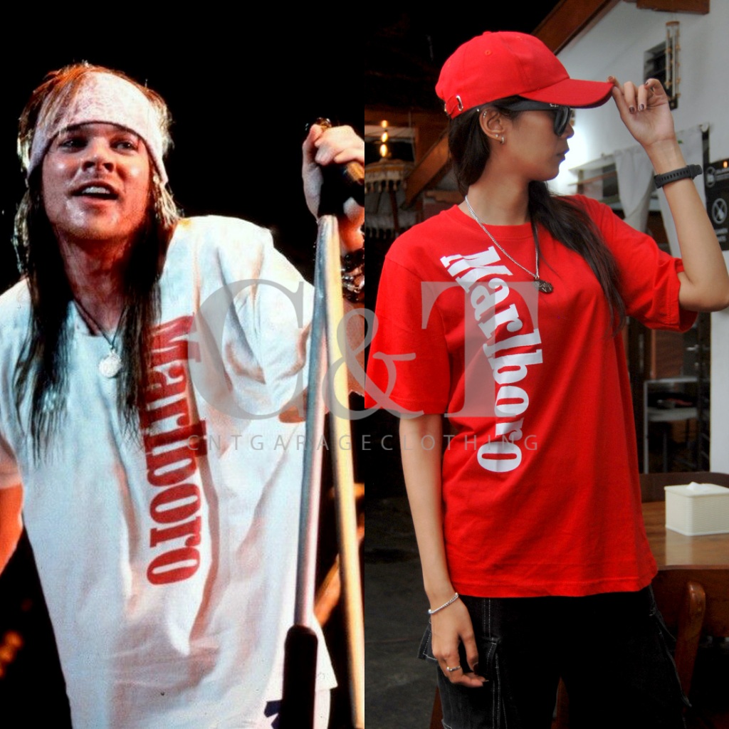 (Gratis Stiker) KAOS GUNS N ROSES TOUR TSHIRT | AXL ROSE MA*RLBO*RO WHITE | GNR 010 | KAOS DISTRO VI