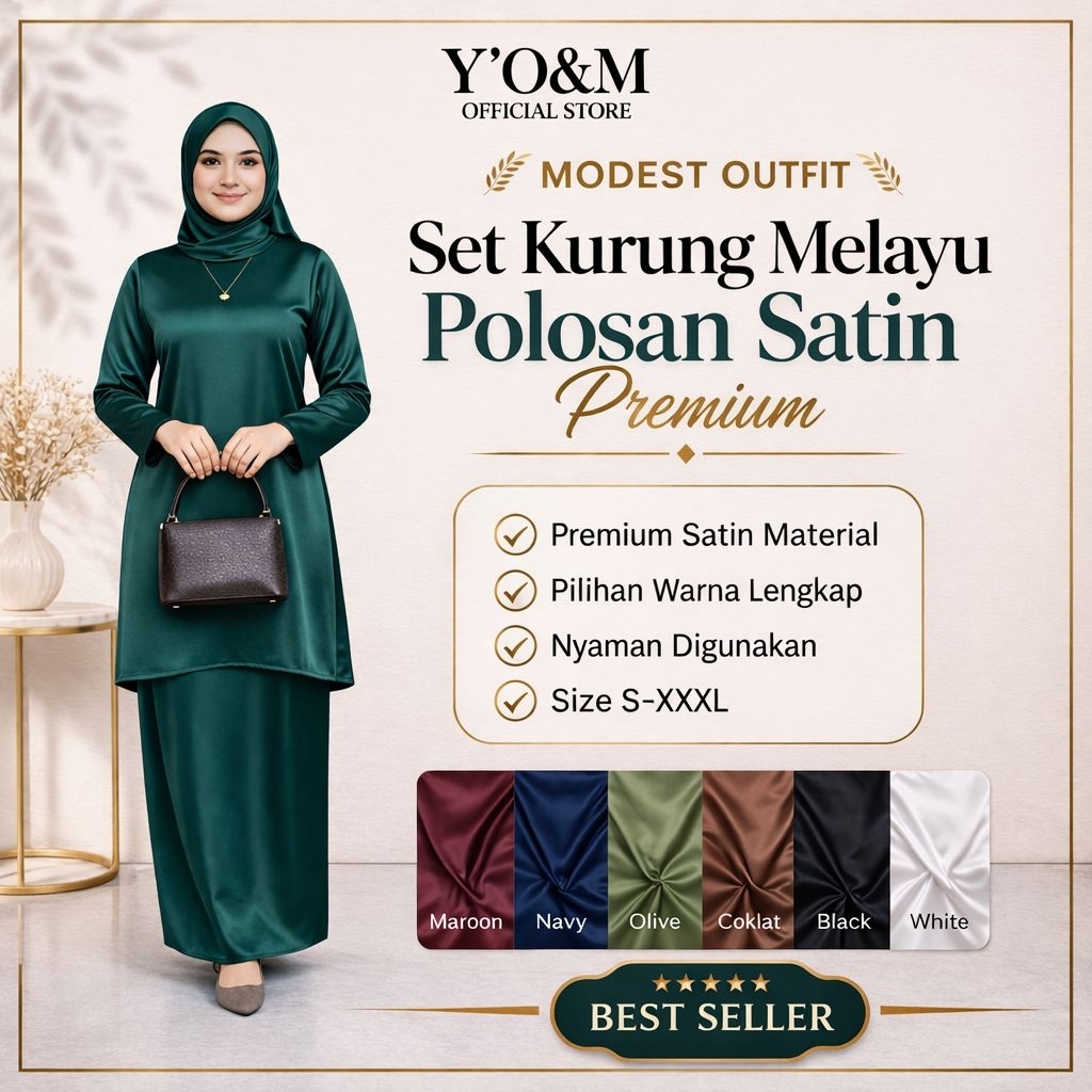 [COD] SETELAN KURUNG MELAYU TERBARU/BAJU KURUNG POLOS SET ROK/SETELAN KURUNG MELAYU BAJU DAN ROK