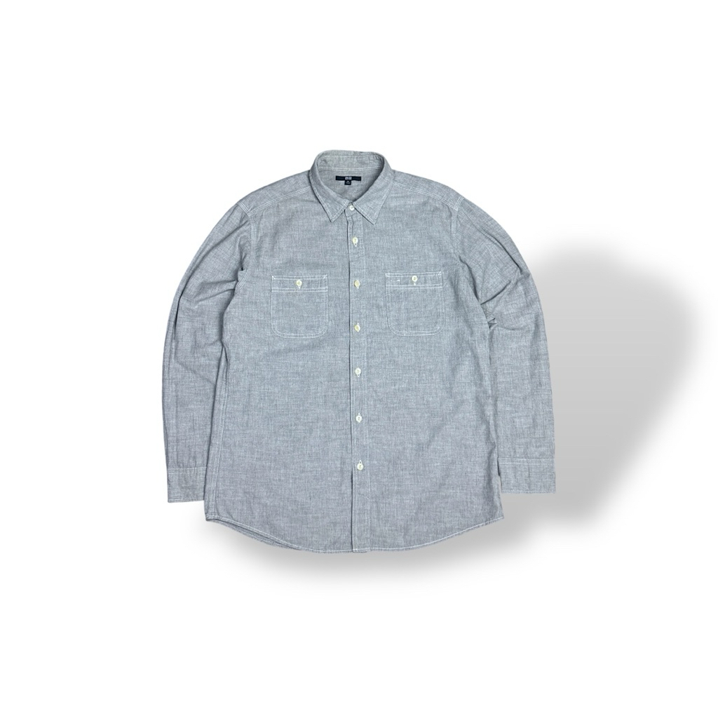 kemeja uniqlo double pocket - workshirt