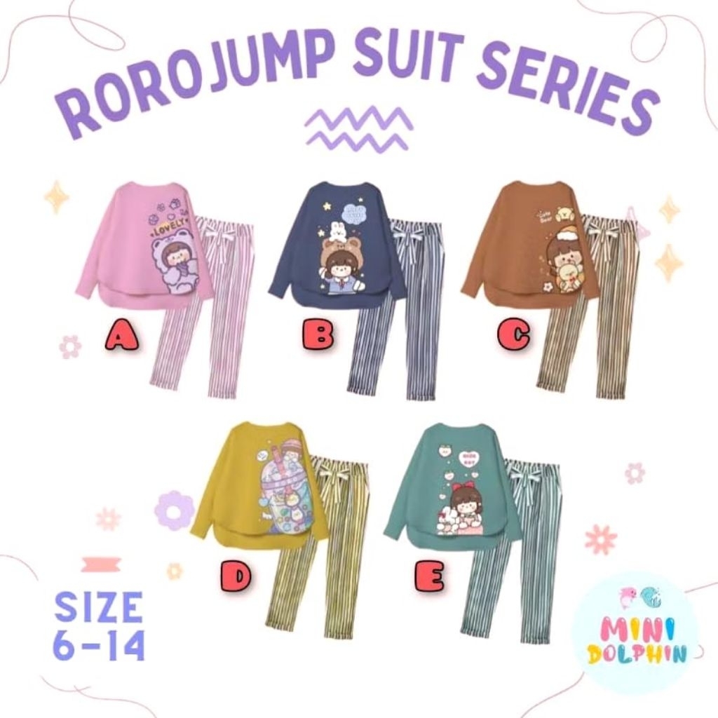 Roro Jumpsuit Series By Mini Dolphin | Set Anak Rorojump Suit By Mini Dolphin