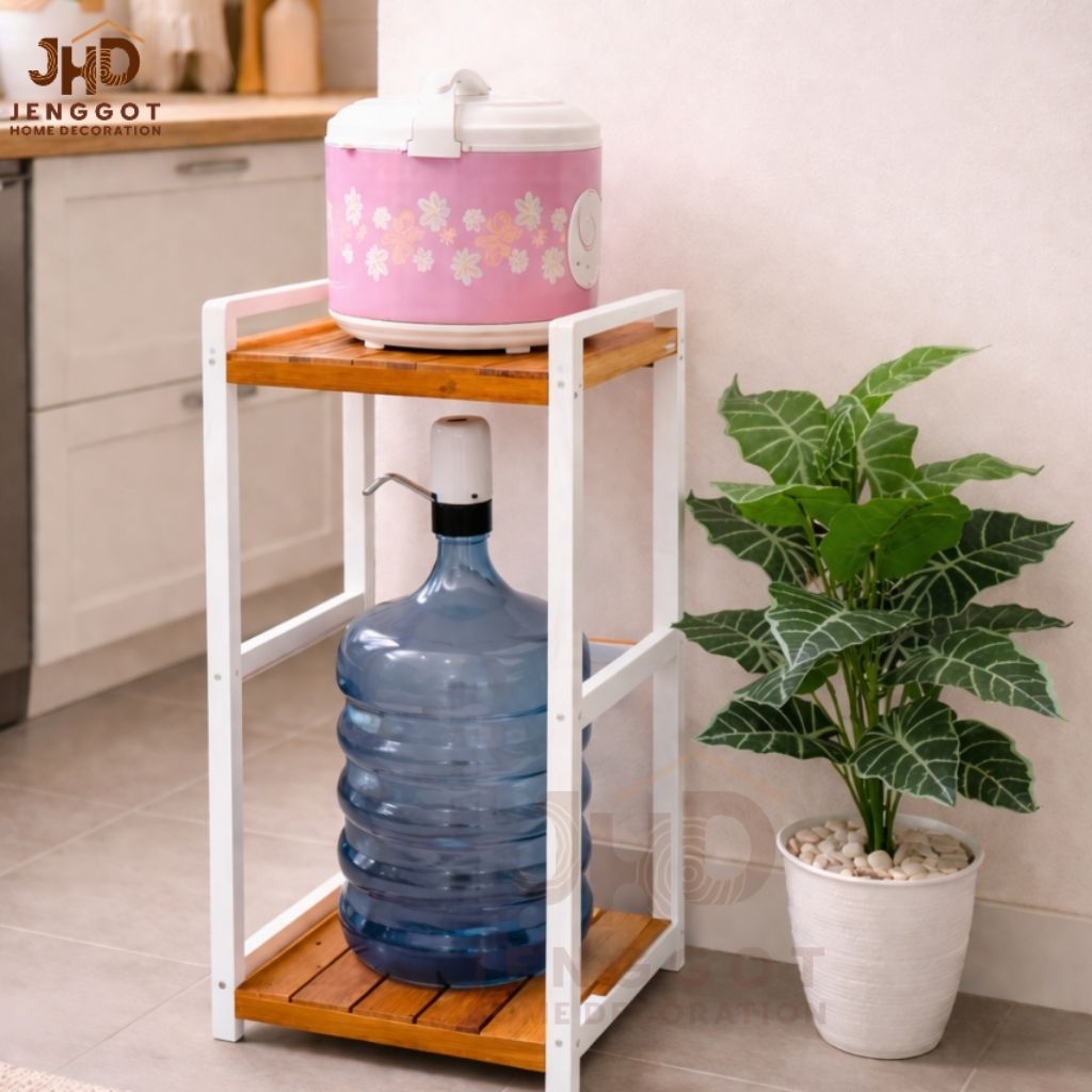JHD Rak Galon dan RiceCooker 2 Tingkat Estetik