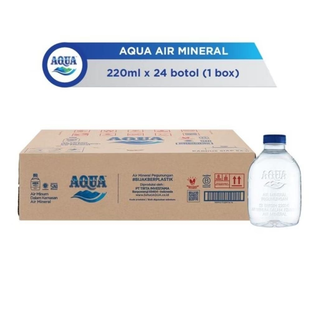 [ 1 Dus ] Aqua Botol Cube 220ml X 24 Botol Aqua Cube