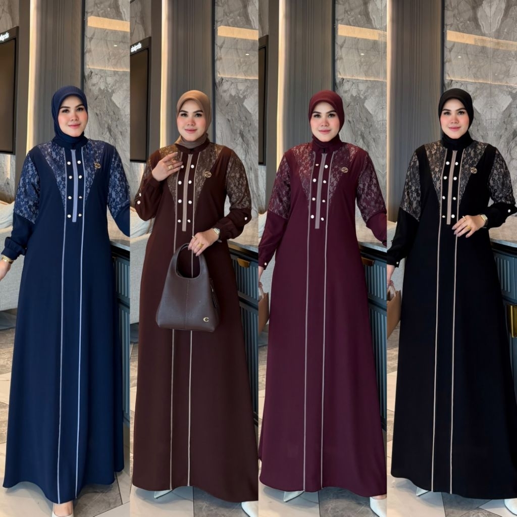 Felisha Dress-ZAHRA ORIGINAL-Gamis Mewah-Gamis Simpel-Gamis Polos