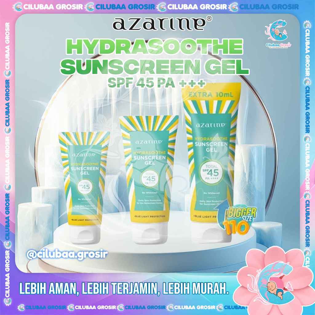 AZARINE Hydrasoothe Sunscreen Gel SPF45 PA++++ Series 30mL 50mL 110mL ||  Azarine Sunscreen Tabir Su