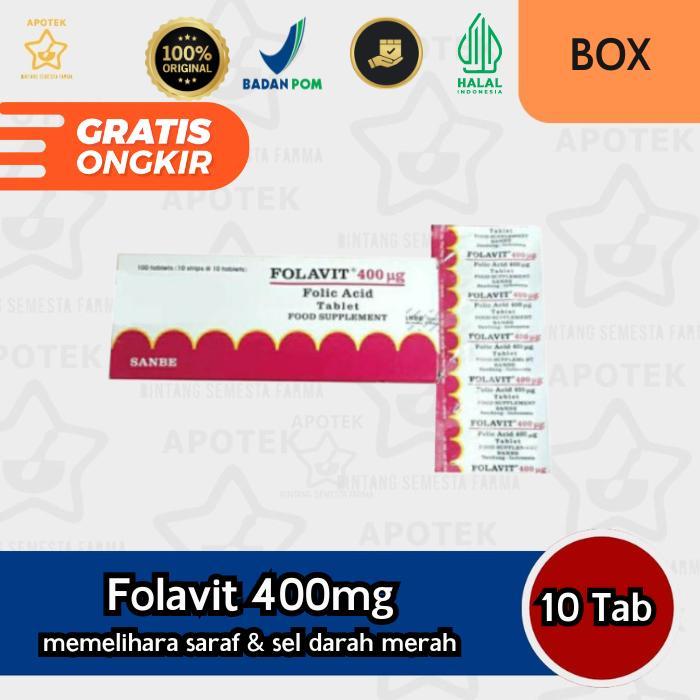 Folavit 400mcg Box 100 Tablet - Suplemen Asam Folat Ibu Hamil & Menyusui