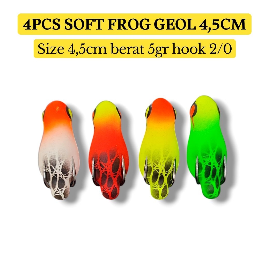 4PCS SOFT FROG GEOL 4,5CM. umpan casting gabus. lure casting gabus