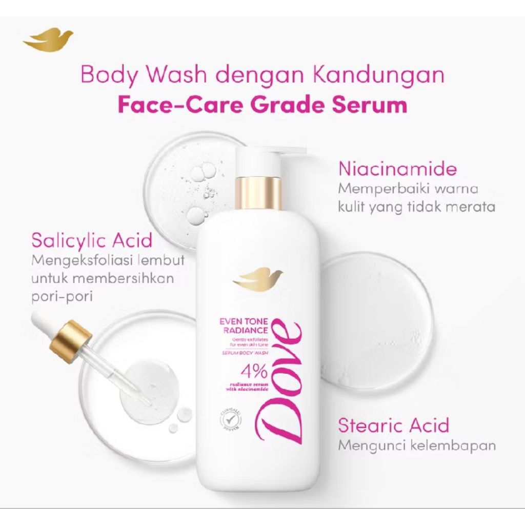 Dove Advanced Serum Advanced Serum Even Tone Radiance Body  Wash Sabun Mandi Cair 300gr