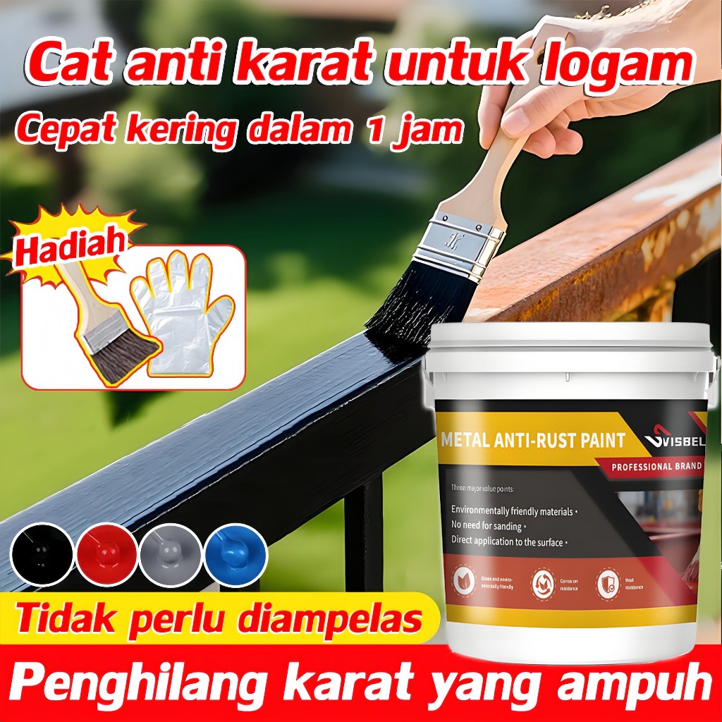 cat besi anti karat 1000g tidak perlu membuat halus sekali menghilangkan cat anti karat besi Quick D