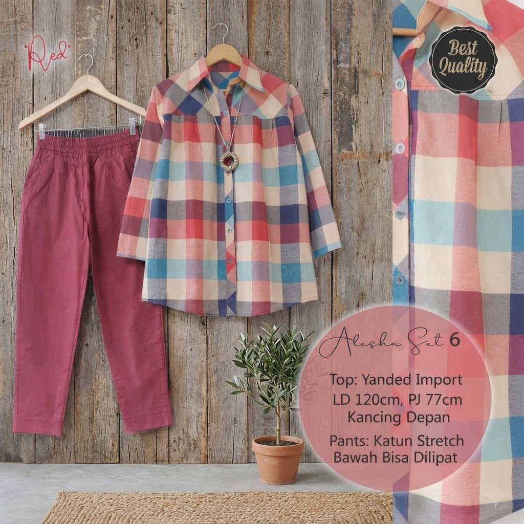MUMU - Alesha Set 6 Setelan Katun Wanita Jumbo Premium by Anty Fashion Ori SOlo