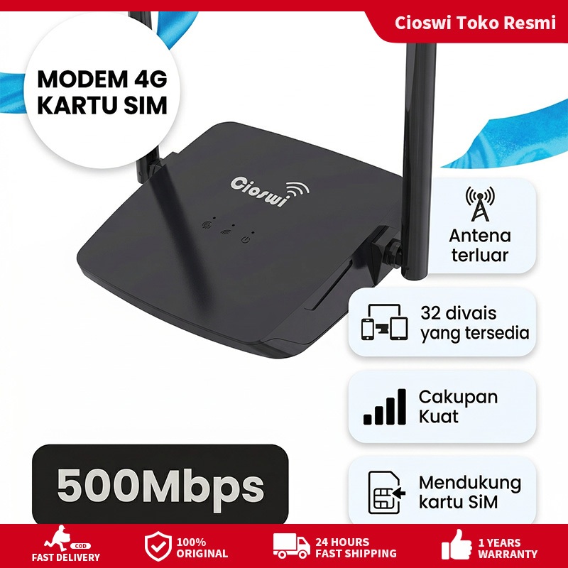 Router 500Mbps Slot SIM Tanpa WiFi Kabel Plug & Play Stabil