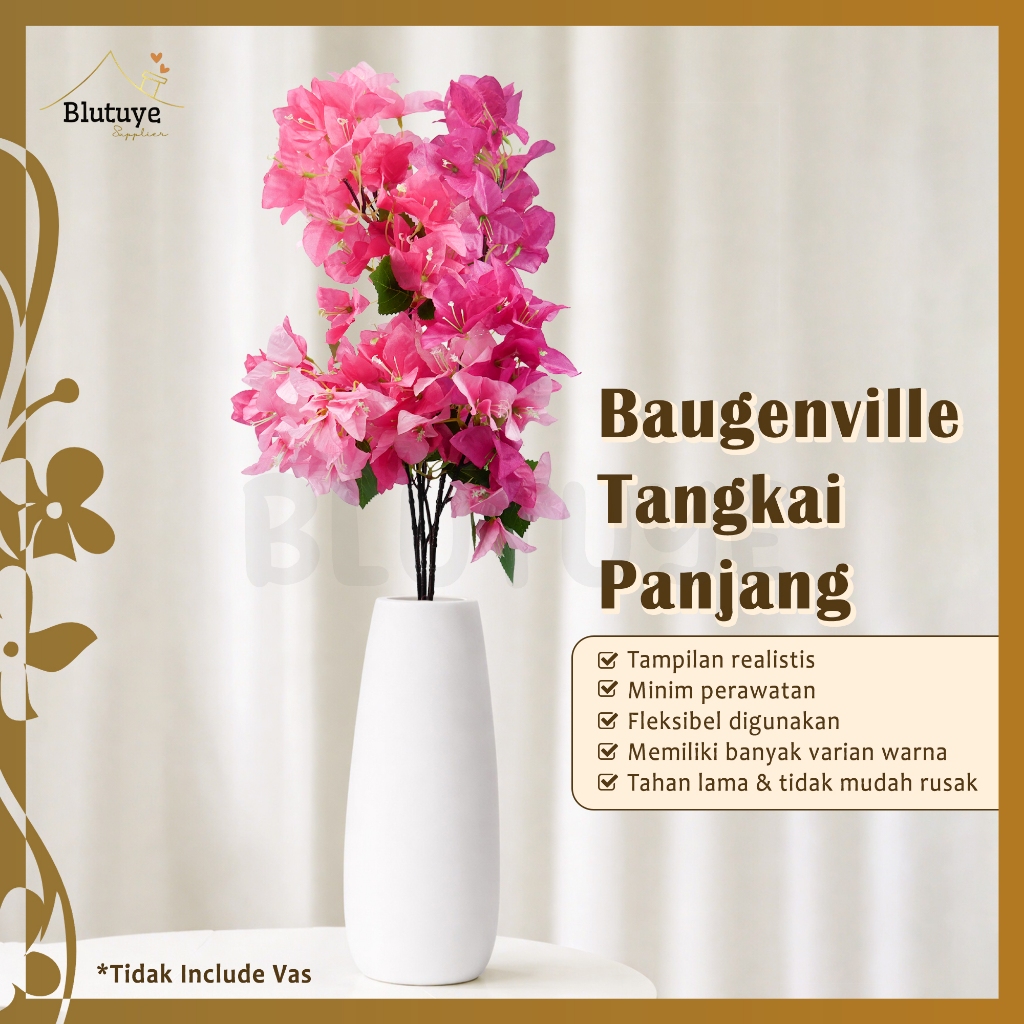 Dekorasi Bunga Kertas Bougenville Artificial High Quality Mirip Asli | Bunga Hiasan Bougenville Deko