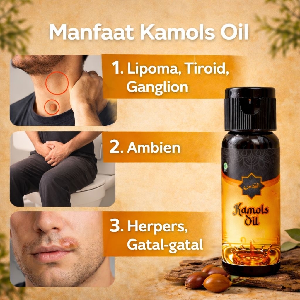 ORIGINAL KAMOLS OIL  MINYAK OLES BENJOLAN LIPOMA TIROID AMBAIAN GATAL