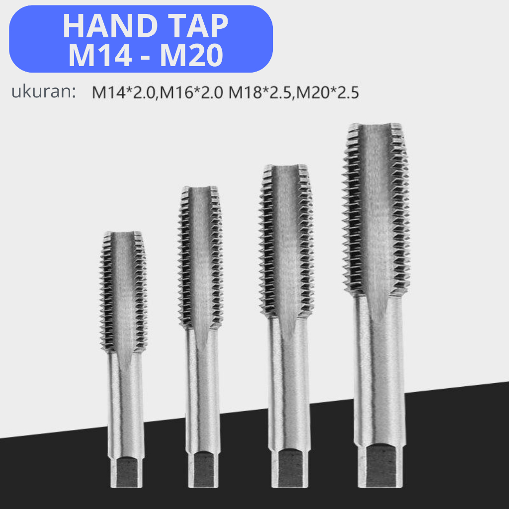 4pcs Hand Tap Set M14-M20 HSS Tap Hand Tap
