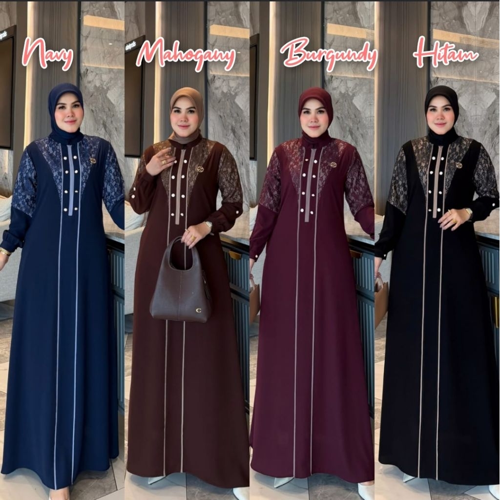Felisha Dress gamis original - gamis seragaman ORIGINAL ZAHRA