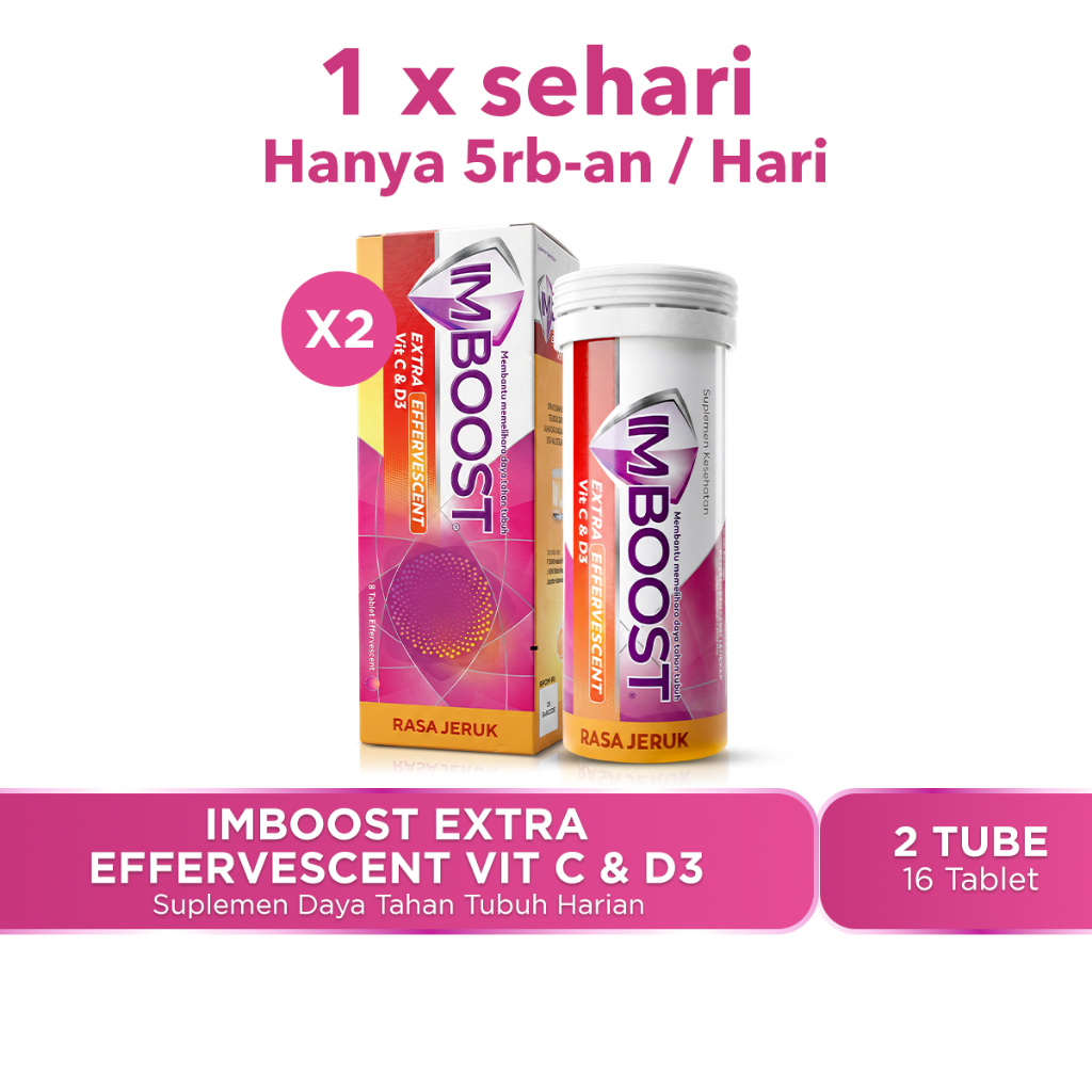 Imboost Effervescent With Vitamin C - 1 Tube @8 Tablet - Paket Isi 2