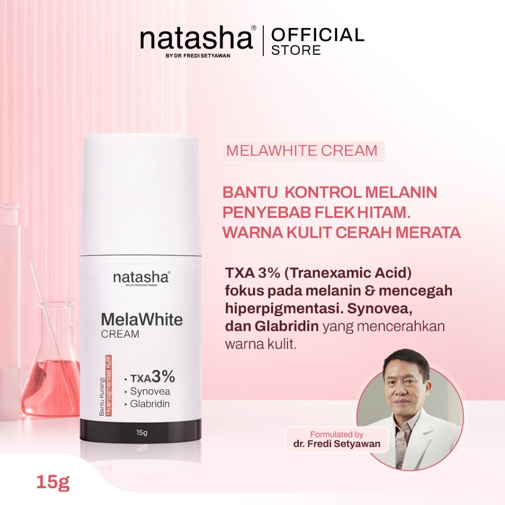 [NEW LAUNCH] Natasha By Dr Fredi Setyawan Melawhite Cream 15gr - 3% Tranexamic Acid - Bantu Menyamar