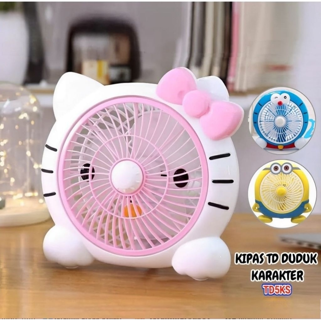 KIPAS DUDUK KIPAS KARAKTER KIPAS ANGIN KARAKTER MINI FAN
