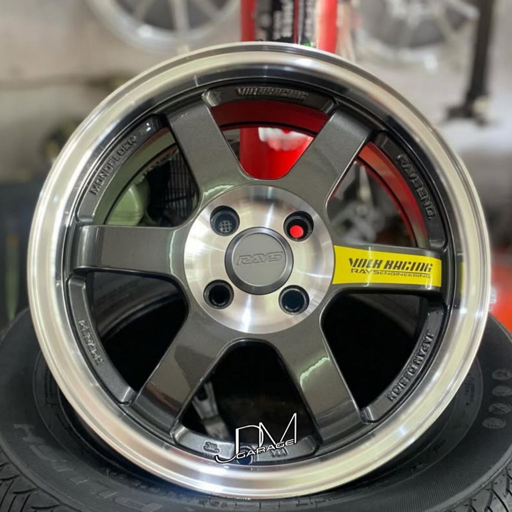 velg te37 flow forming r15 lebar 6,5 pcd 4x100 ET 38 velg mobil ring 15 pnp mobil agya ayla swift fr
