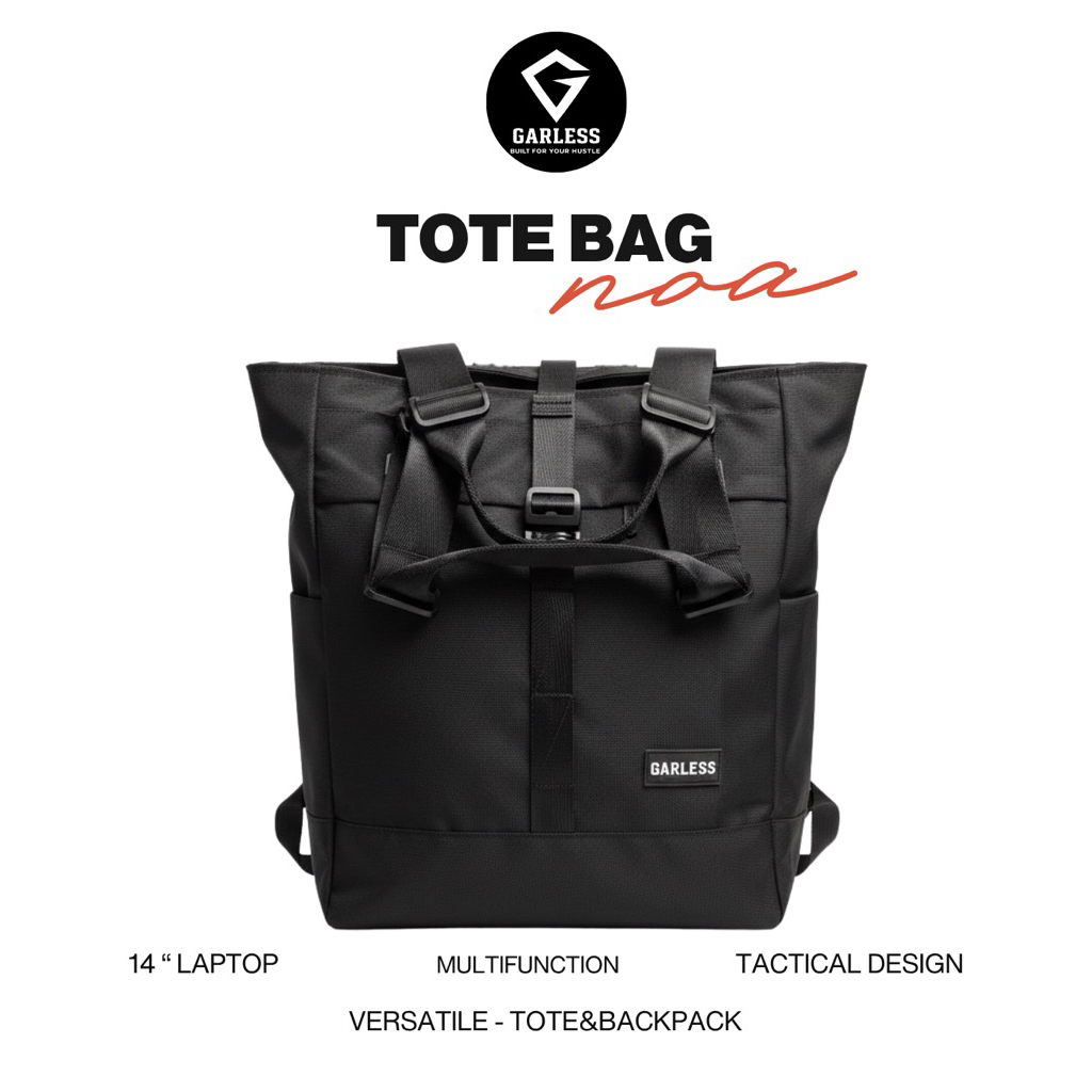 GARLESS NOA Totebag Pria Wanita Tas Bahu Cordura Gucci Premium Tas Laptop 14 Inch Tas Kuliah Tas Ker