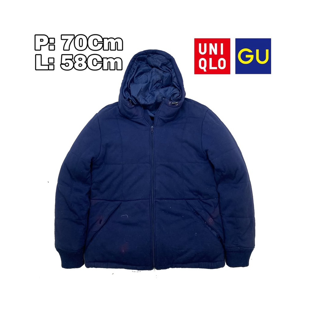 J126 Jaket Puffer Winter Outdoor Uniqlo Woll Tebal  Musim Dingin Hiking Pendaki Gunung