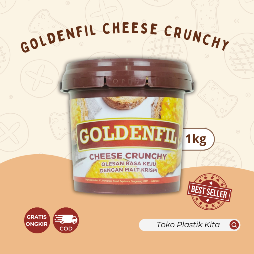 GOLDENFIL Cheese Crunchy 1kg - Selai Keju HALAL