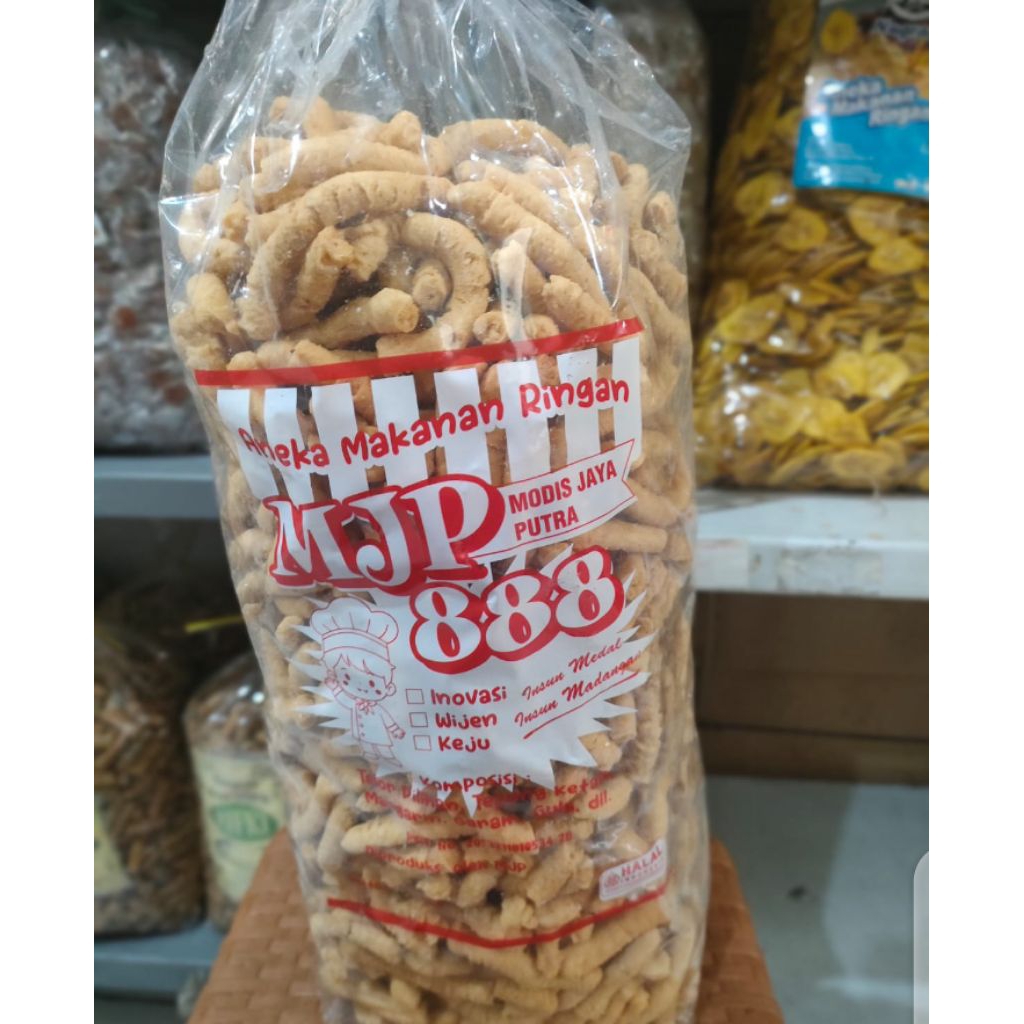 1 ball isi 1.7 kg Snack ulat sutra keju rasa asin gurih renyah cemilan kiloan grosir Snack bandung b