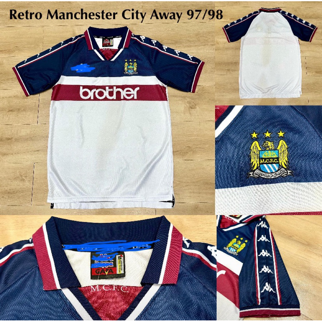 Jersey Kaos Baju Sepak Bola Man Mancester manchester City Citi Home Away 3rd Third Retro Klasik Clas
