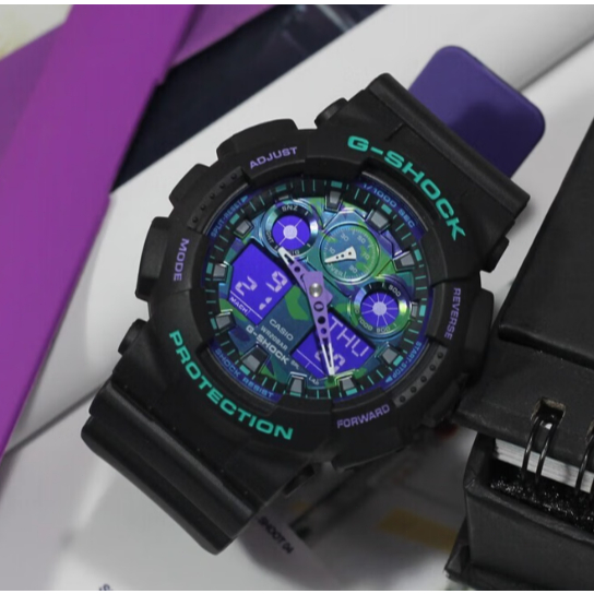 Jam tangan pria, CASlO GA-100BL- tahan air, tahan banting, garansi satu tahun