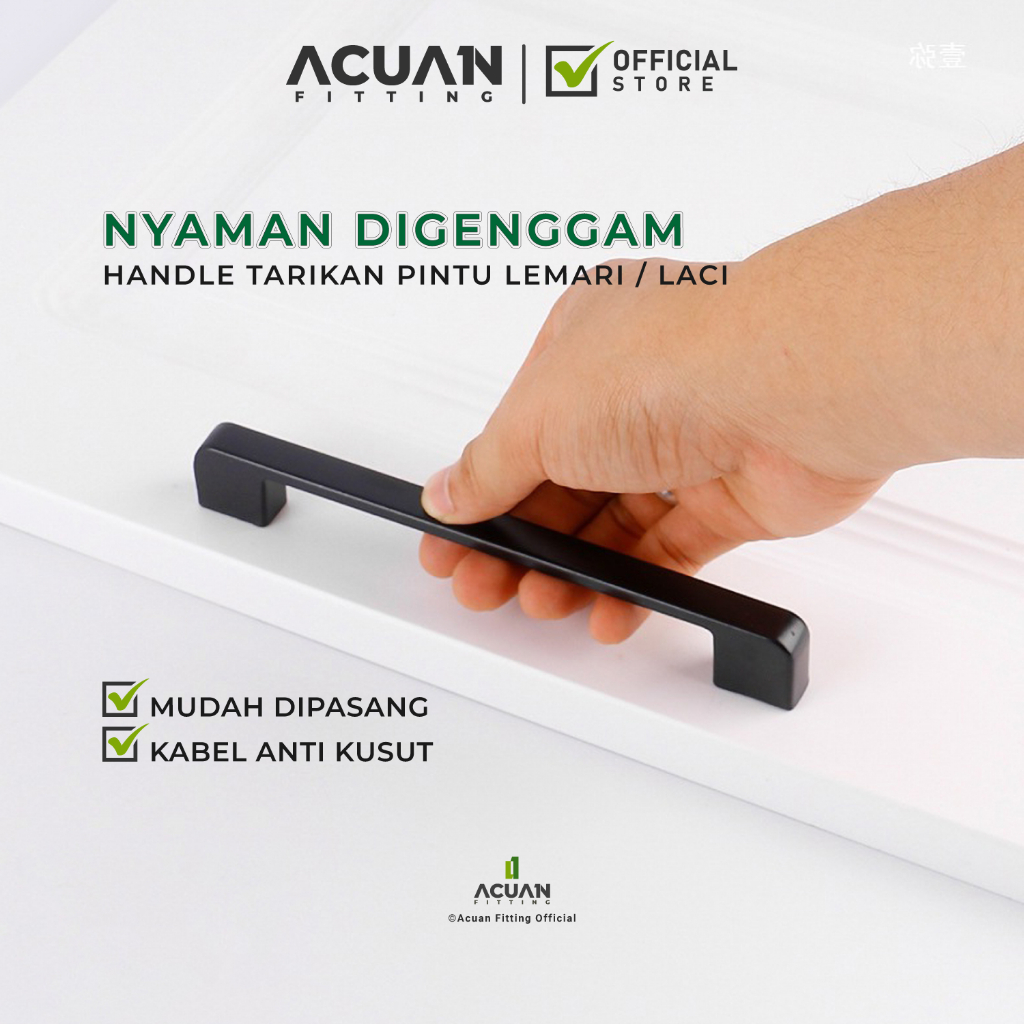 Tarikan Laci Minimalis Hitam - Gagang Handle Lemari Aluminium - Handle Laci - Handle Lemari