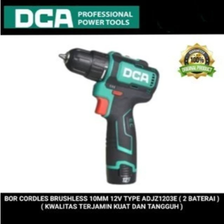 DCA Bor cordless brushless 10mm 12V type ADJZ1203E jaminan asli original