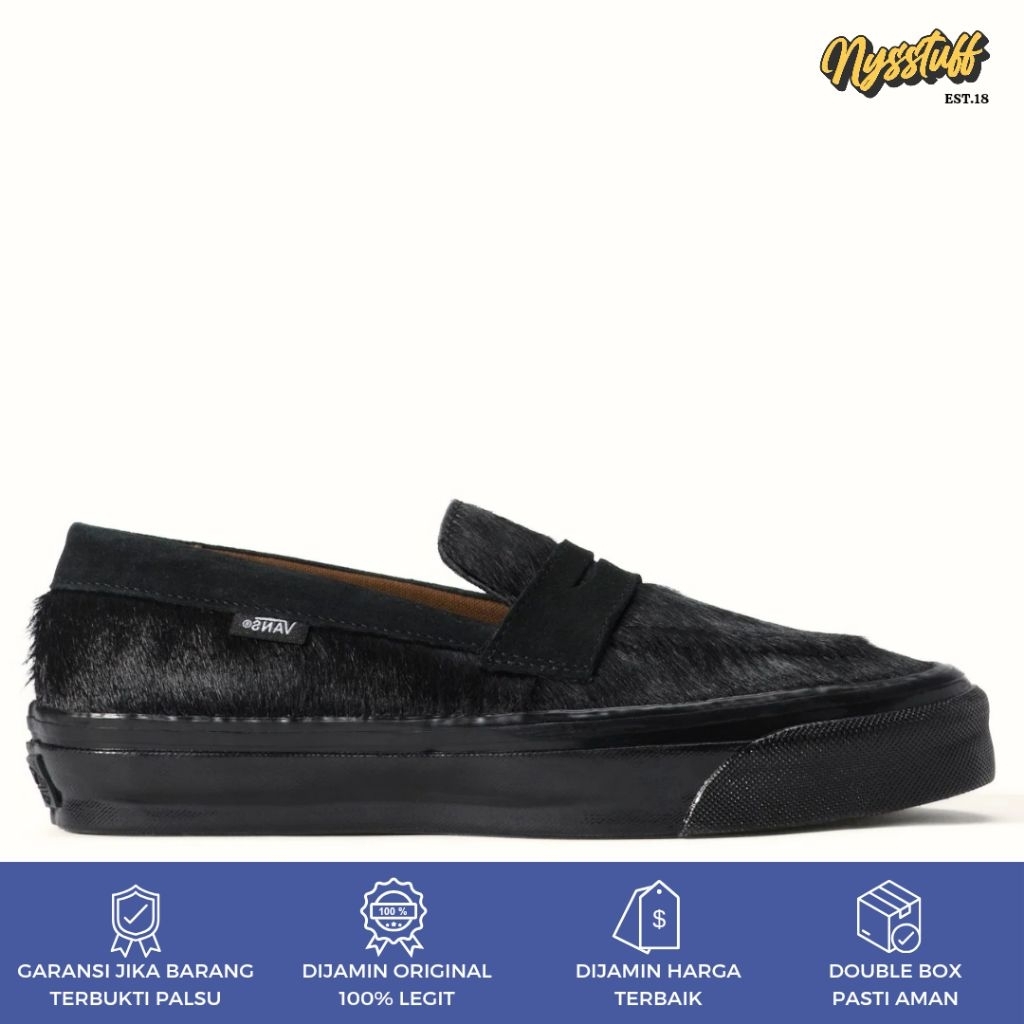 Vans Premium Loafers 53 Hair-On Leather Black ORIGINAL