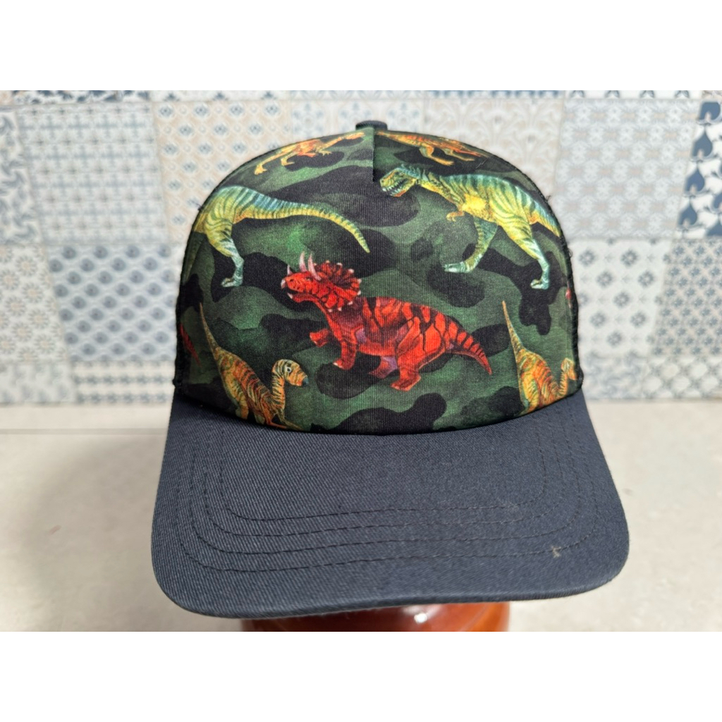 Topi Anak Second Brand Branded Kids Cap Dinosaurus Dino Full Print Trucker Original by Shade well