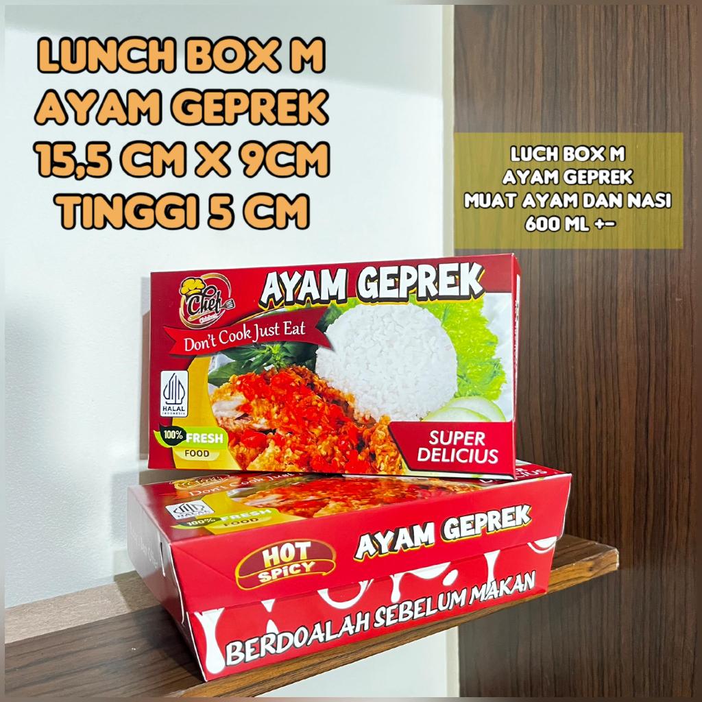 Lunch Box Ayam Geprek Dus Kfc Ayam Celup Gerprek Ayam Goreng Box Nasi Cetak Ivory Laminasi Premium