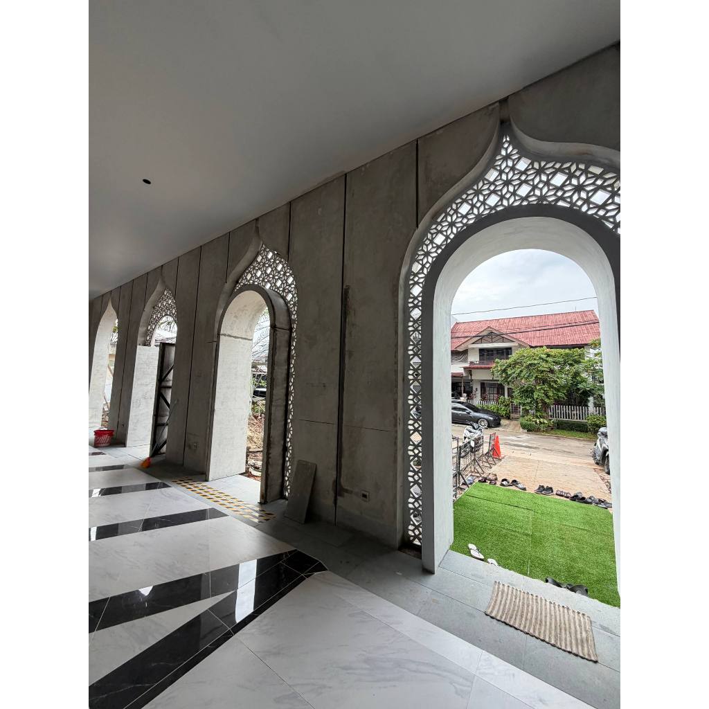 Panel GRC Krawangan Fasad masjid musholla rumah – Desain Minimalis & Elegan