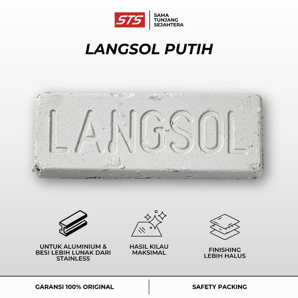 Batu Langsol Putih Poles Kasar Alumunium - Pre Polish Compound Original - Anti Karat Logam Besi 1 Pc