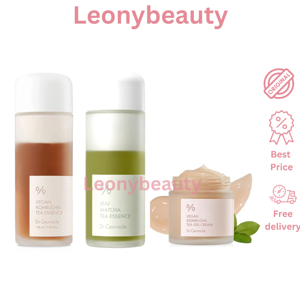 DR. CEURACLE Vegan Kombucha Tea ( Essence 150ml / Gel Cream 75gr / Tea Lip Balm 3.7gr )
