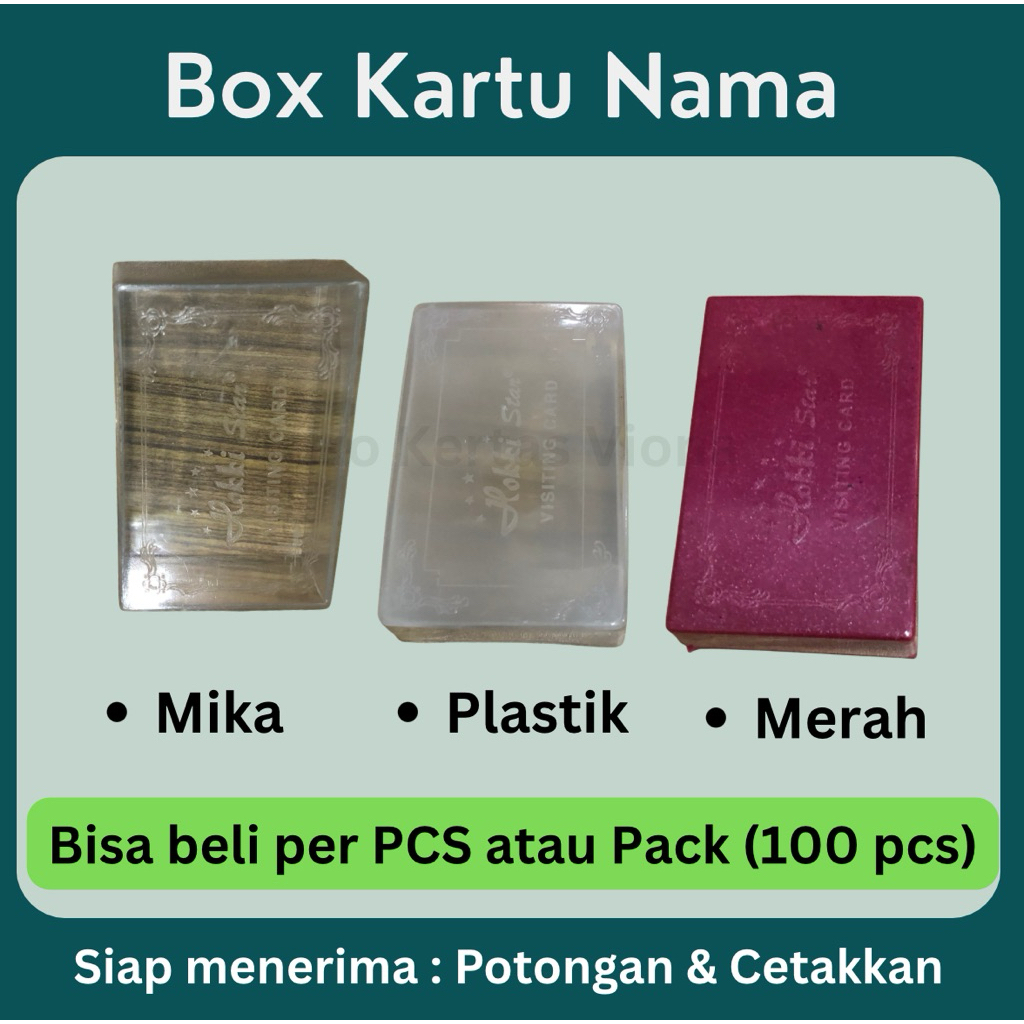 Box Kartu nama mika / merah/ plastik per pack (100 box)
