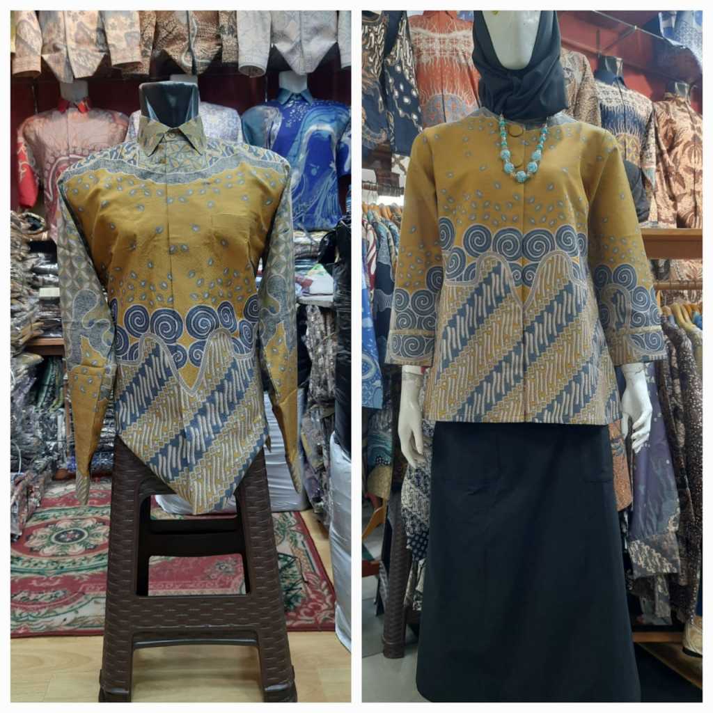 COUPLE Baju Batik Pria Wanita bahan Dobby PREMIUM