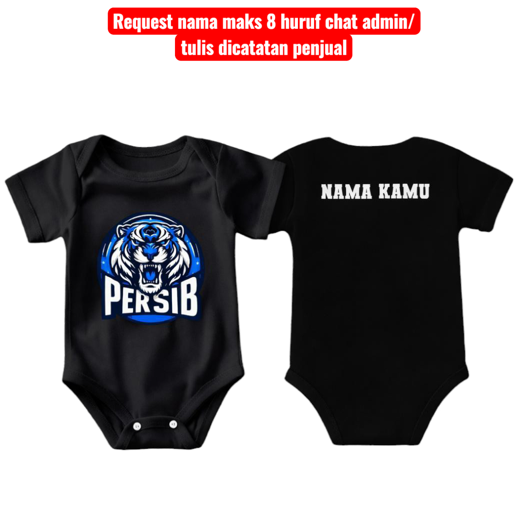 Jumper Bayi Custom Nama Anak Tema Persib 0–6 Bulan | Baju Bayi Bola Lucu & Adem