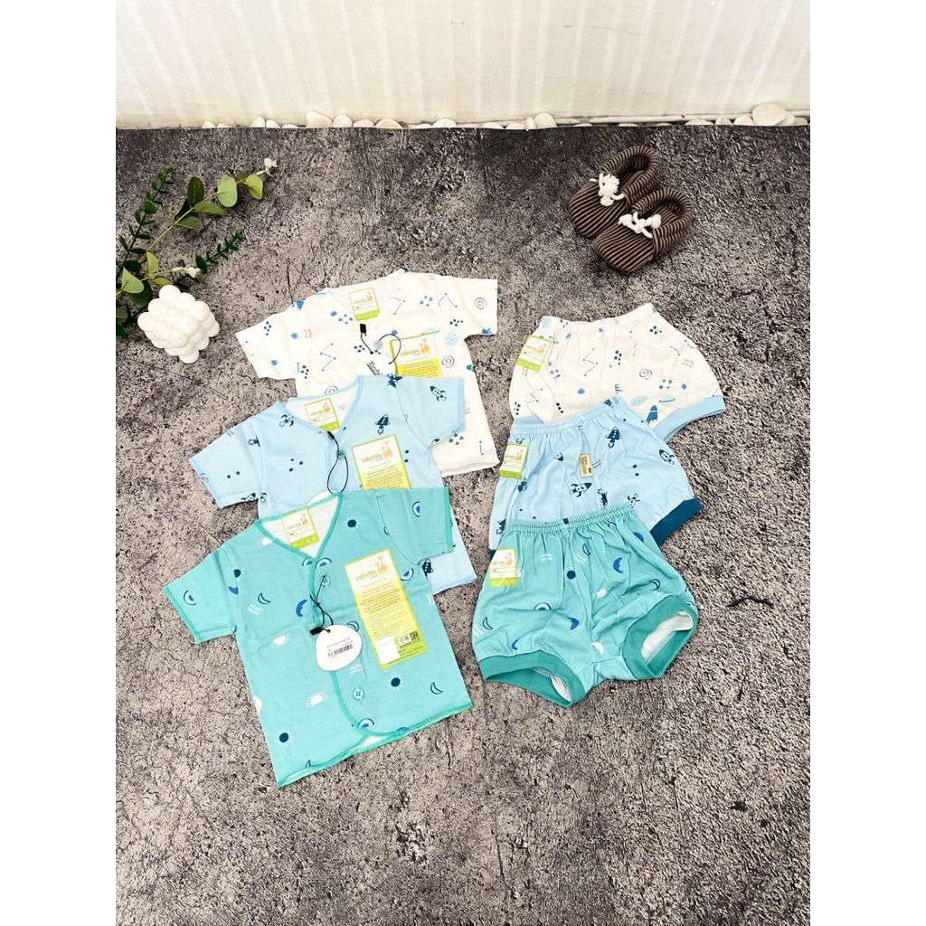 Setelan pendek NB Libby dan velvet junior