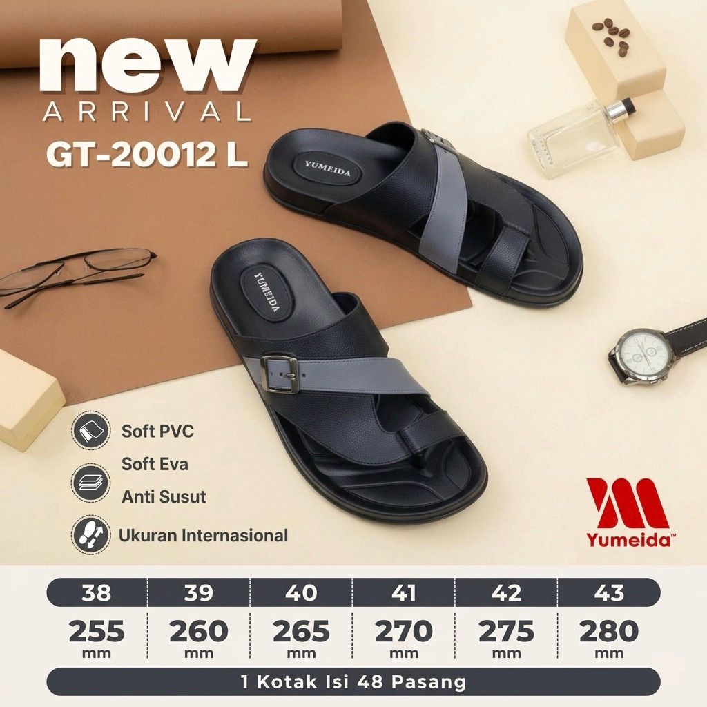 SANDAL JEMPOL YUMEIDA GT-20012 L PRIA | SENDAL JEMPOL EVA PVC COWOK