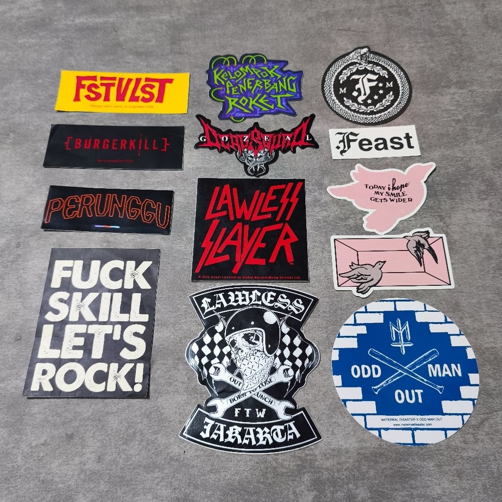 Stiker Band Original | Stiker band graftac | Deadsquad Burgerkill KPR TDS Lawless x Slayer Perunggu 